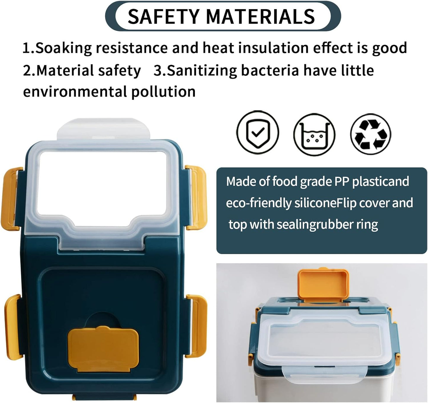 AnRui Large Flour Storage Containers 25Lbs Airtight Rice Storage Container BPA Free Kitchen Pantry Food Storage Bin Sugar Snack Cereal Grain Organizer Box with Wheel, Scoop, 4Pack, Blue