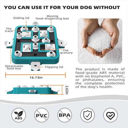 Dog Puzzle Toy Mental Stimulation - Level 3 in 1 Dogs Food Feeder Puzzle, Dog Treat Puzzle Feeder (Advanced-Mars Green Board)