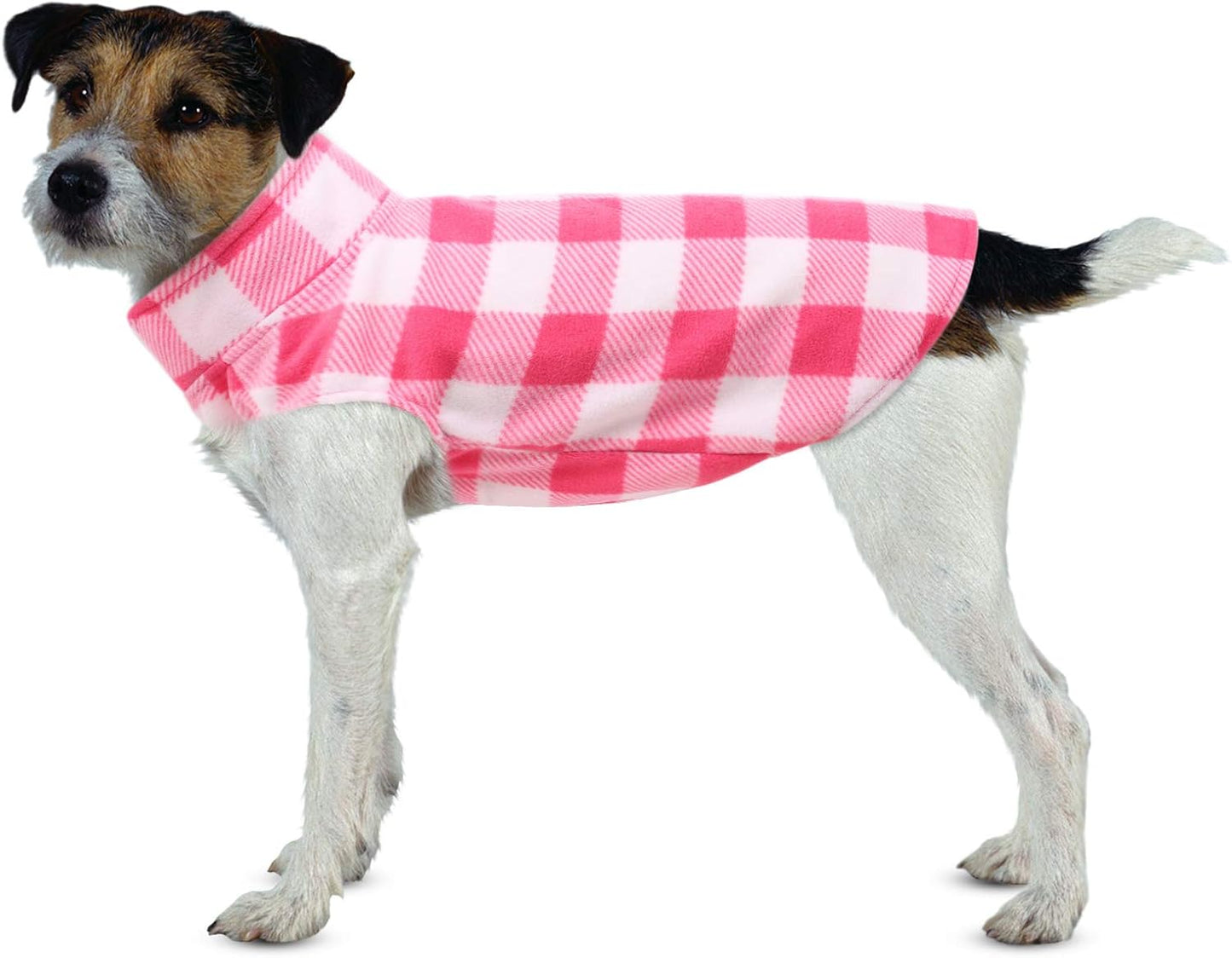 ASENKU Dog Sweater, Plaid Dogs Fleece Vest, Soft Comfortable Pet Pajamas, Warm Winter Puppy Shirt, Cold Weather Coat Jacket Pet Clothes for Small & Medium Dog Breeds