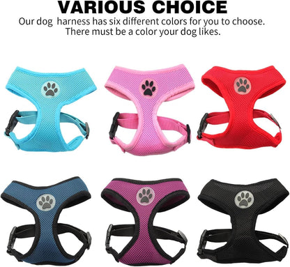 BINGPET No Pull Dog Harness Medium Sized,Breathable Mesh Puppy Cat Harnesses,Pink, M
