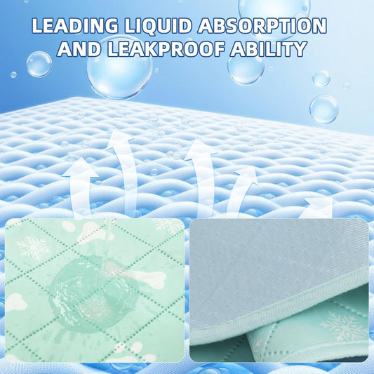 Homimp Self-Cooling Mat for Dogs, 4 Pack Washable Cooling Mat&Sleeping Pad, Reusable Waterproof Dog Pee Pads, Non-Toxic, Non-Slip Potty Pads Ideal for Home, Travel & Crates, Kennel in Summer, 24"x36"