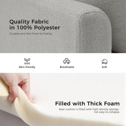 HULALA HOME Modern Storage Ottoman Bench with Throw Pillows, 59" Extra Long End of Bed Bench with Storage Pocket, Comfy Upholstered Footstool for Bedroom Entryway Living Room, Grey