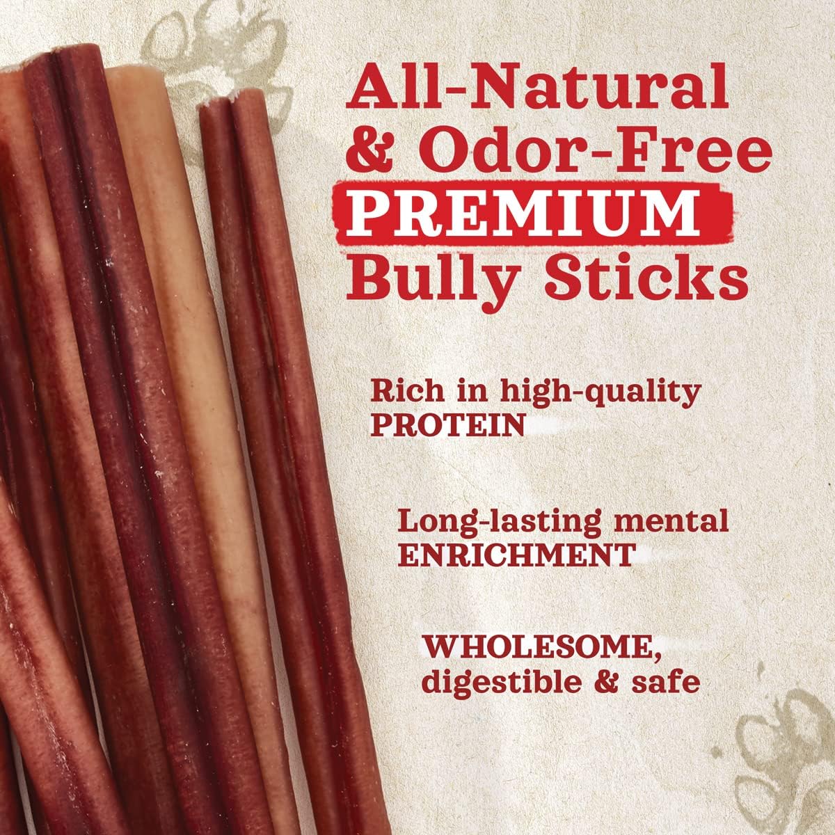 Natural Farm Odor-Free Bully Sticks (12 Inch, 12 Pack), 1.2 lbs. Per Bag, 100% Beef Pizzle Chews, Grass-Fed, Non-GMO, Fully Digestible Long Lasting Best Dental Treats to Keep Your Dogs Busy