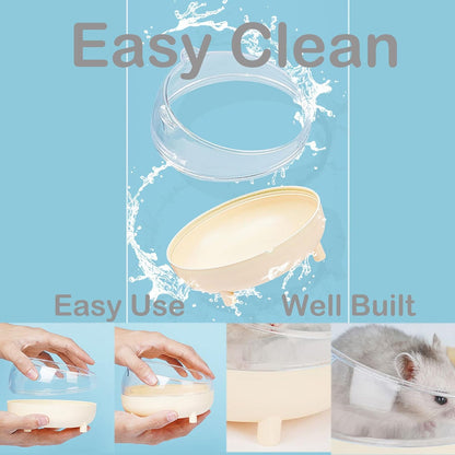 Meow&Woof Hamster Sand Bath Container, Large Sandbox Toilet Gerbil Batheoom, Tiny Chinchilla Dust Bathtub Sand Bath Box for Hamster Cage Accessories 6.5 Inch-Light Green