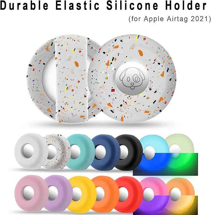 for Airtag Holder for Dog Collar, Cibaabo Silicone Air Tag Case Cover Compatible with Apple Airtags for 0.8-1.2inch Cat Pet Collar Harness Loop