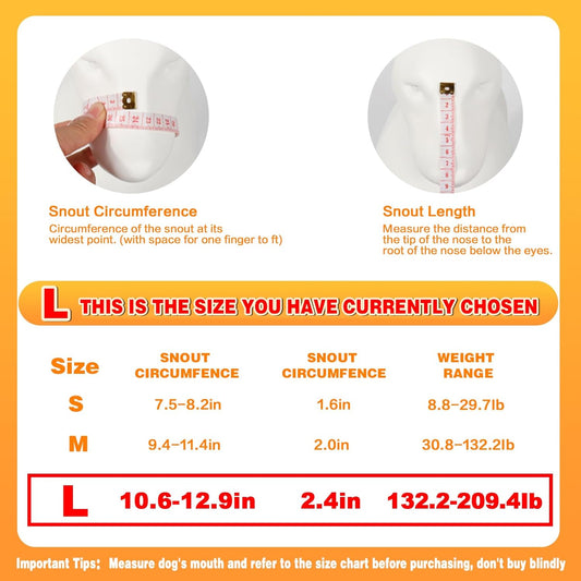 Dog Muzzle, Soft Mesh Muzzle for Large Dog Mouth Guard, Breathable Adjustable Muzzles to Prevent Biting, No Bark Muzzle for Dogs Allow Panting Drinking (Black, L)