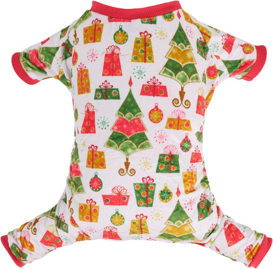 CuteBone Small Dogs Christmas Outfit Soft Puppy Onesies Pjs Dog Pajamas Pet Coat Cat Apparel Comfy Doggie Jumpsuit Bodysuit for All Seasons P17M