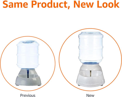 Amazon Basics Gravity Pet Water Dispenser for Cat, Dog, 1 gallon Capacity, Small, Gray