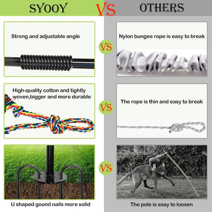 Outdoor Interactive Dog Toys,Tether Outdoor Dog Tug Toy Exercise Equipment in Yard Park with 2 Rope Toy for Large Medium Small Dogs Pull Chase and Tug of War