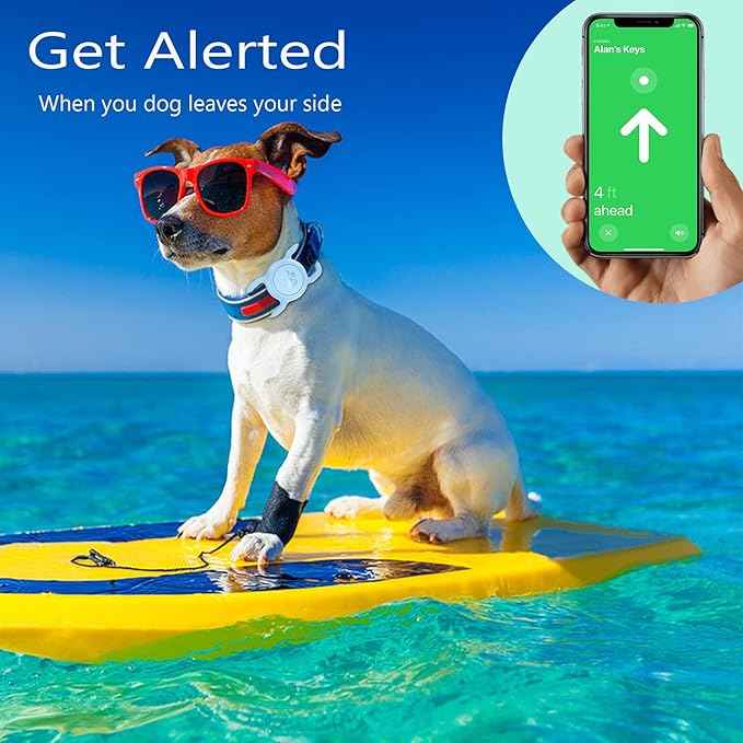 Dog Airtag Holder, Waterproof Airtag Holder for Dog Collar, Fit Most of Collar Widths, Silicone Full Body Covered Anti-Lost Protective Air Tag Case, Ease of Installation, 1 Pack Light Blue