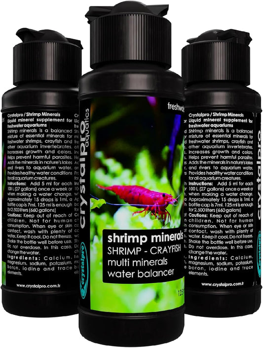 Shrimp Minerals 4.2 Oz – Liquid Aquarium Salt & Trace Elements for Freshwater Shrimp Tanks – Supports Caridina & Neocaridina – Molting & Breeding Additive – Invertebrate Tank Conditioner