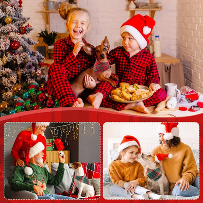 Vivifying Dog Christmas Bandana with Tassels Edges, 2 Pack Classic Plaid Triangle Pet Apparel & Accessories, Funny Holiday Dog Scarf Costume for Photo Prop, and Party Decor (Small, Red&Green)