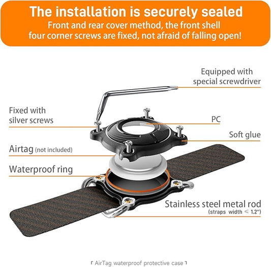 IPURLAR for Airtag | Dog Airtag Holder | Waterproof - Airtag Dog Collar Holder with Removable Metal Loop, Light Weight fit Width1.2in/ Thick0.18in Airtag Collar Holder/Deep Blue