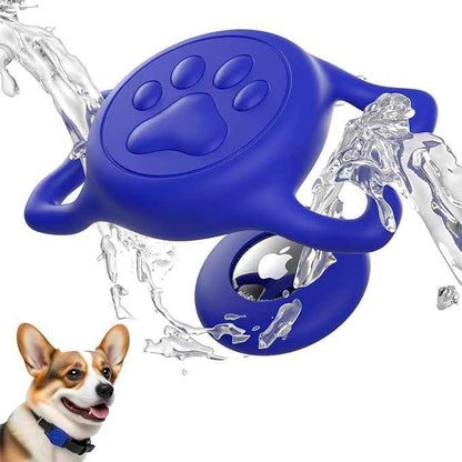for Airtag Dog Collar Holder, Dog Airtag Holder Waterproof, Lightweight & Soft Silicone Air Tag Case for Pet Collars, Works with Multiple Tracker Tag Products (Blue1, 1 Pack)