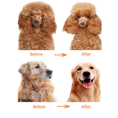 Dog or Cat Comb Grooming with Short and Long Teeth Dematting Knots Tangles Remover Combs Detangler Tool Suitable for Dogs Cats Poodle HorseStainless Steel Pin (Yellow)