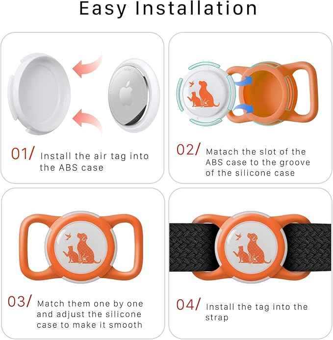 Compatible with Holder Airtag for Dog Collar with Apple Case Waterproof