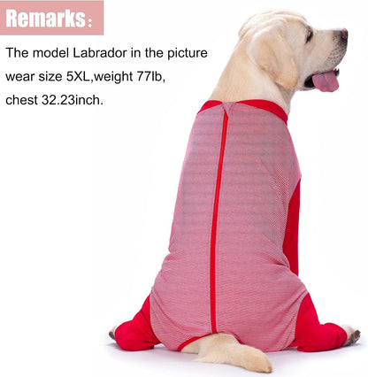 Yeapeeto Dog Onesie Surgery Recovery Suit for Large Medium Bodysuit Dogs Pajamas PJS Full Body for Shedding, Prevent Licking, Wound Protection, Cone Alternative (6X-Large (Pack of 1), Red)