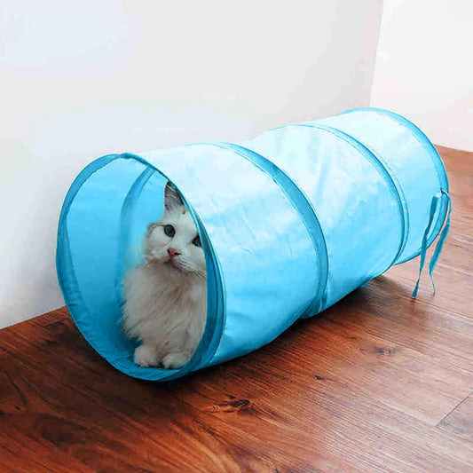 iCAGY Foldable Spiral Cat Tunnel - Indoor Toy for Small Cats, Kittens, and Rabbits - Tube for Interactive Play and Outdoor Fun - Pet Toy 20" 3 Pcs (Light Pink, Light Green, Sky Blue)