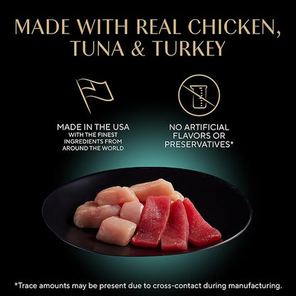 Sheba Perfect Portions Wet Cat Food Cuts in Gravy,Roasted Chicken Entree,with Sustainable Tuna,Tender Turkey Entree,2.6 oz. Twin-Pack Trays (,72 Servings),36 Count (Pack of 2)
