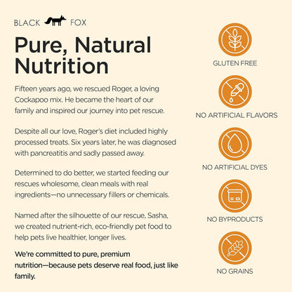 BLACK FOX Raw Freeze Dried Dog Food - Chicken & Salmon Entrée - Complete Meal - 1.1lb