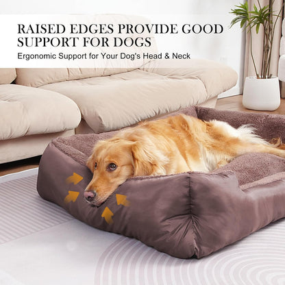 Dog Beds for Small Dogs Washable, Rectangle Dog Bed, Warming Soft Calming Sleeping Puppy Bed with Anti-Slip Bottom