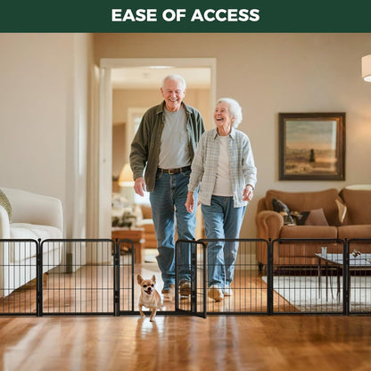 FXW Homeplus Unleashed Indoor Dog Playpen - Stress-Free and Safe Play, Heavy Duty 24 Inch 6 Wire Panels Dog Pen for Puppy and Small Dogs, Black│Patented