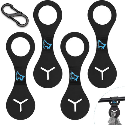 PuppyDoggy Dog Poop Bag Holder for Leash Waste Bag Carrier Dog Poop Bag Dispenser for Walking Running Bicycle Accessory 4 pieces (Black)