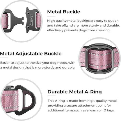 2026 Upgrade Airtag Dog Collar, Reflective Dog Collar with Airtag Holder, IP68 Waterproof| Metal Buckle| Ultra-Durable| Comfortable Padded, GPS Dog Collars for Medium Large Dogs (Pink,L)