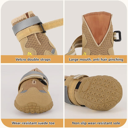 Dog Shoes for Large Medium Small Dog, Mesh Breathable Dog Shoes for Hot Pavement, Anti-Slip Dogs Boots Paw Protectors with Reflective for Outdoor Walking Indoor Hardfloors (Size 2)