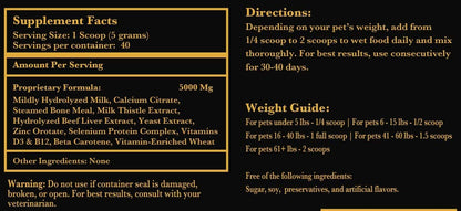 Nursing Supplement and Vitamins for Nursing Dogs and Cats - Nursing, Lactation and Recovery Supplement for Breeders - Muscle & Mental Development for Puppies and Kittens - 200g