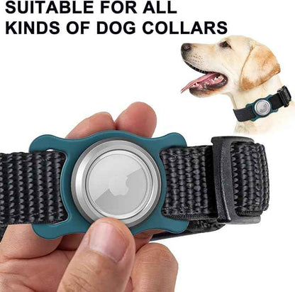 for Airtag Dog Collar Holder - Waterproof Dog Collar Holder for AirTag, Silicone Air Tags Case for Medium to Large Dog Collar