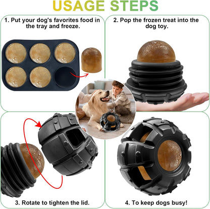 Yipetor Dog Toys, Power Chewer, Filled and Frozen Dog Food, Long-Lasting Dog Toys to Keep Dogs Distracted Busy (Summer Large)