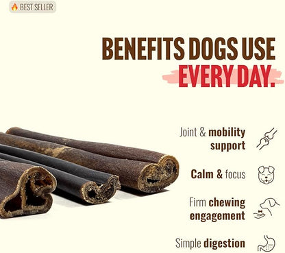 Natural Farm Peanut Butter Flavor Collagen Sticks for Dogs (6 Inch, 15 Pack), Long-Lasting Beef Collagen Sticks, Rawhide Alternative Chews with Chondroitin & Glucosamine, Low-Fat Dental Treats