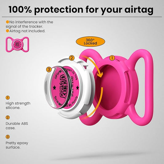 Waterproof AirTag Dog Collar Holder for Apple AirTag QR Code