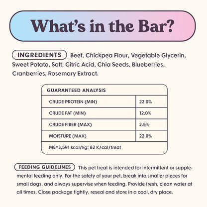 Bundle x Joy Leash & Load Dog Treats Beef Jerky Snack Bars, 16 oz Bag, Puppy Training Treats, Natural Superfood Grain Free Treat Made with Real Beef, Superfoods, Corn, Poultry & Soy Free