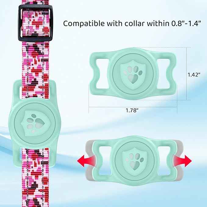 for Air tag Dog Collar Holder – IP68 Waterproof Air Tagholder for Dog Collar, Anti-Lost & Durable Silicone Case, Compatible with Apple Air Tags (Light Green)