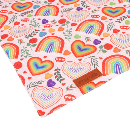 PTDECOR Rainbow Dog Bandanas Pride Day Dog Scarf Reversible Triangle LGBT+ Rainbow Bandanas for Extra Large Dogs Pets (Pride, X-Large)