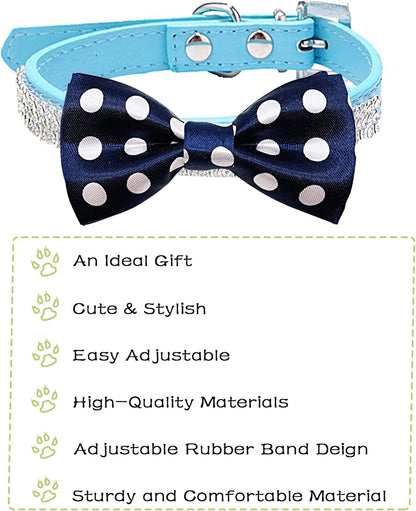 PET SHOW Pet Small Dogs Collar Embellishment Attachment Bow Ties Puppies Cats Collar Charms Accessories Slides Bowties for Birthday Wedding Parties Assorted A Style Pack of 5