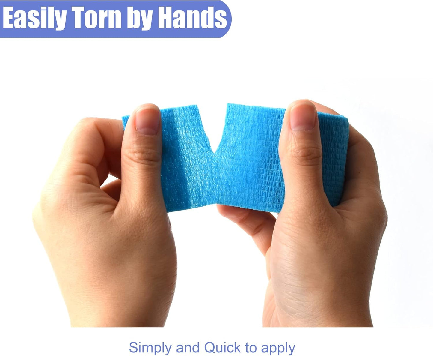 9 Pack 2" x 5 Yards Self Adhesive Bandage Wrap Self Stick Wrap for Ankle, Wrist, Finger, Sports, Breathable Cohesive Vet Tape for Pets (Light Blue)