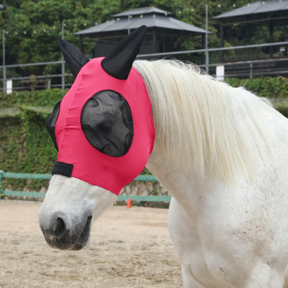 Horse Fly Mask, Fly Masks for Horses with Ears, Super Comfort & Stretchy Fitting Equine Fly Mask Red Cob