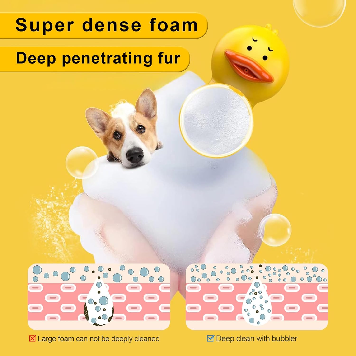 Electric Dog Shampoo Dispenser Dog Shampoo Sprayer Duck Shampoo Foamer for Pet, Foaming Soap Dispenser for Bathtub, Kitchen Sink Cleaning - Pawvie