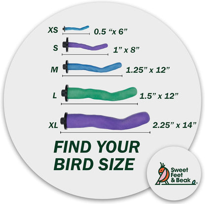 Safety Pumice Perch - Trims Nails and Beak - Promotes Healthy Feet - Safe Non-Toxic Bird Supplies for Bird Cages - Small 8"