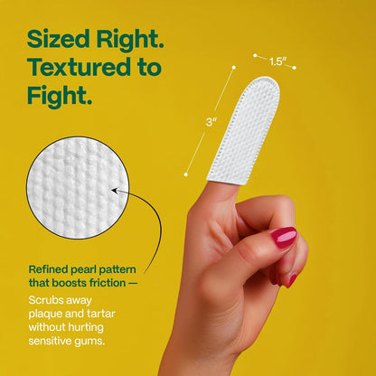 DOCO Dog Teeth Cleaning Wipes Dental Finger Wipes for Cats & Dogs Remove Plaque & Tartar, Freshen Breath, No Rinse, Easy Pet Tooth Cleaning Kit for Oral Care, Coconut & Grapefruit Flavor, 100 Count