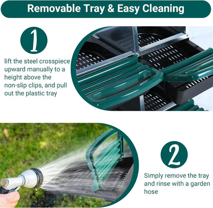 Nesting Boxes for Chickens, Chickens Laying Boxes for Chicken Coop, 10 Compartments Chicken Nesting Boxes, with Removable Tray, Easy Cleaning, for Hens Outdoor Chicken Coop Farm Yard, Green