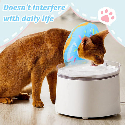 Cat Donut Collar, Adjustable Lightweight E Collar for Cat to Stop Licking Reusable Comfortable Cats Neck Donut for Cats Kittens After Surgery