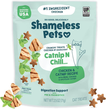 Shameless Pets Digestive Health Catnip Chicken Crunchy Cat Treats