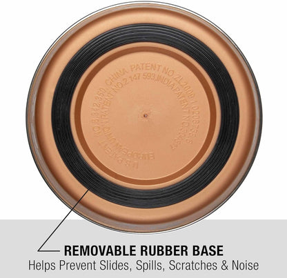 Loving Pets Bella Dog Bowls- Stainless Steel Dog & Cat Bowls - Spill Proof Dog Food Bowl, Cat Bowl, Puppy Essentials & Pet Supplies Great for Home & Travel (Large 35-65 lbs, Champagne)