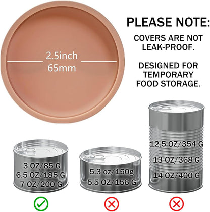 OHMO 2 Pack Cat Food Can Lids, Small Size (3 oz) Silicone Pet Food Can Lids Covers for 3 oz Cat Food Cans