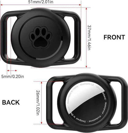 for AirTag Dog Collar Holder 2 Pack Dog Collar with AirTag Holder Waterproof AirTag Holder for Dog Collar, Secure Silicone Case for Apple AirTag 1 & 2, Lightweight Anti-Lost Pet Tracker Mount