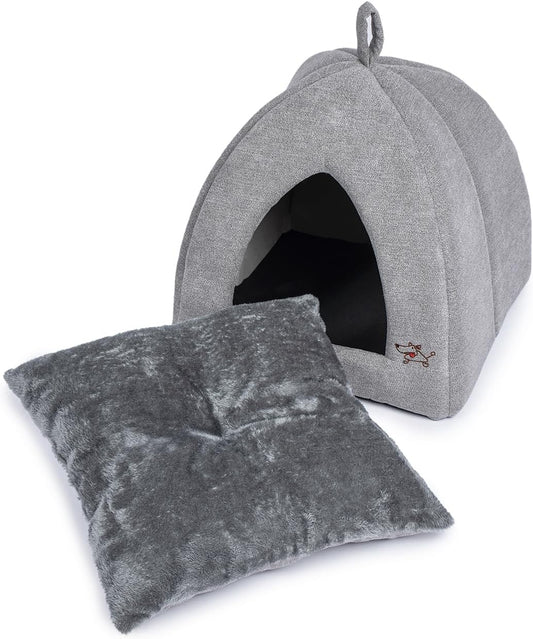 Best Pet Supplies Pet Tent-Soft Bed for Dog and Cat by - Gray, 20" x 20" x H:22"